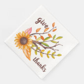 Serviette En Papier Donnez Merci Russe Autumn Sunflower Thanksgiving (Coin)