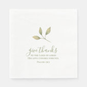 Serviette En Papier Donnez Merci Simple Elegant Aquarelle Thanksgiving (Devant)