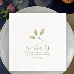 Serviette En Papier Donnez Merci Simple Elegant Aquarelle Thanksgiving