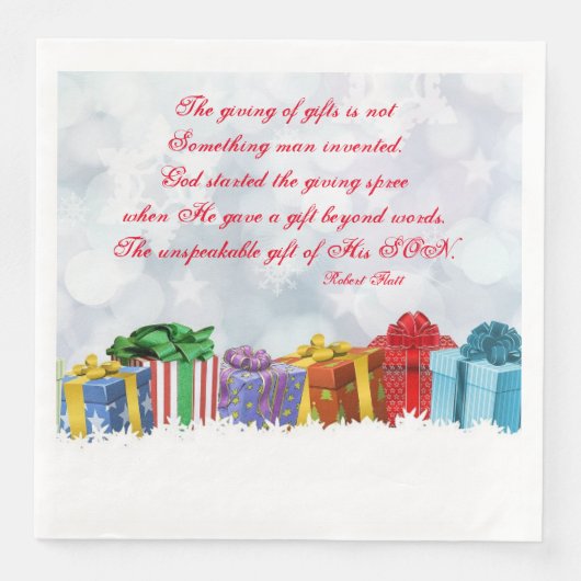 Serviette En Papier Dons de cadeaux Noël (Devant)