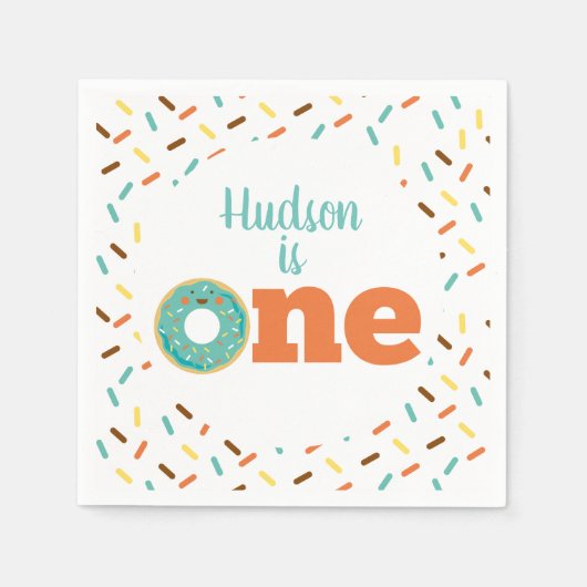 Serviette En Papier Donut 1er Anniversaire (Devant)