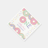 Serviette En Papier Donut 1er Anniversaire Donut Grandir Rose arroses (Coin)