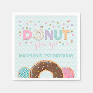 Serviette En Papier Donut Anniversaire Napkin Donut Croissance Party