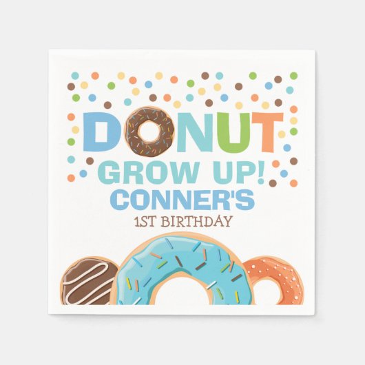 Serviette En Papier Donut Anniversaire Napkin Donut Croissance Party (Devant)