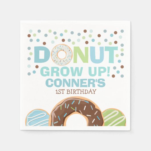 Serviette En Papier Donut Anniversaire Napkin Donut Croissance Party (Devant)