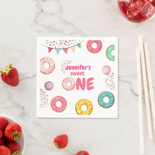 Serviette En Papier Donut Baby Birthaday Sprinkle serviettes (En situation)