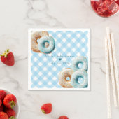 Serviette En Papier Donut | Baby shower Garçon En vichy bleu (En situation)