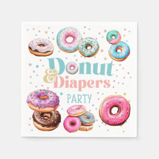 Serviette En Papier Donut & Diaports Baby shower Party