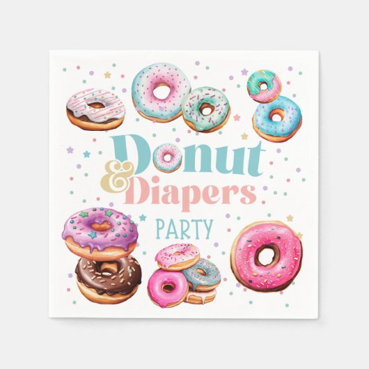 Serviette En Papier Donut & Diaports Baby shower Party (Devant)
