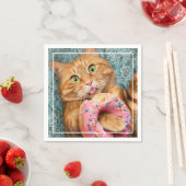 Serviette En Papier Donut mangeur de chats (En situation)