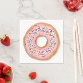 Serviette En Papier Donut Pink Frosting Sprinkles Cute | (En situation)