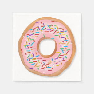 Serviette En Papier Donut Pink Frosting Sprinkles Cute  