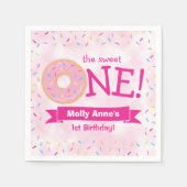 Serviette En Papier Donut Premier Anniversaire Arc En Ciel Saupoudrer (Devant)