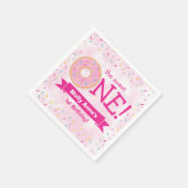 Serviette En Papier Donut Premier Anniversaire Arc En Ciel Saupoudrer  (Coin)