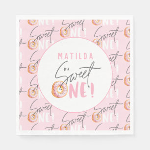 Serviette En Papier Donut sucré une invitation de 1er anniversaire
