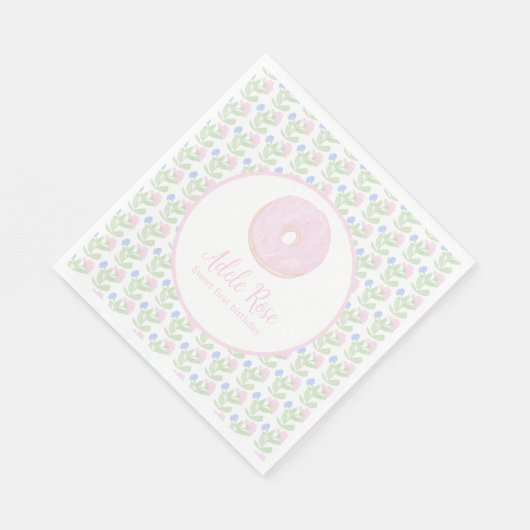 Serviette En Papier Donut Sweet sur mesure Premier anniversaire (Coin)