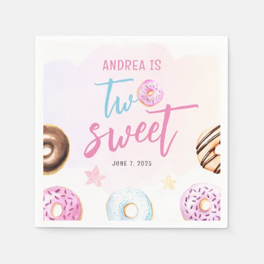 Serviette En Papier Donut Two Sweet Girl 2e (Devant)