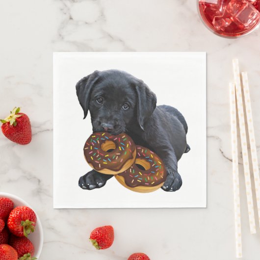 Serviette En Papier Donuts - Black Lab (En situation)