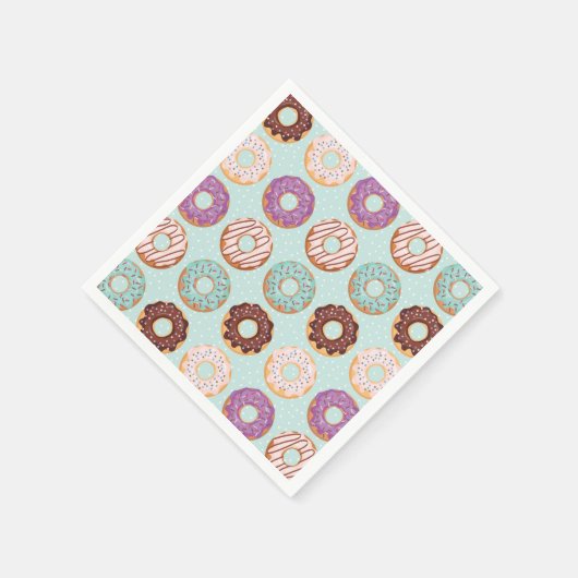Serviette En Papier Donuts bleus glacés avec arrosage Motif (Coin)