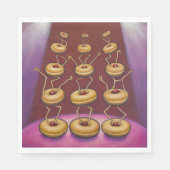 Serviette En Papier Donuts Danser Whimsical Doughnut Caractères (Devant)