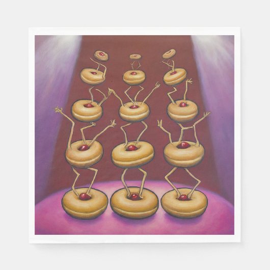 Serviette En Papier Donuts Danser Whimsical Doughnut Caractères (Devant)