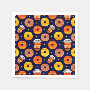 Serviette En Papier Donuts et café de automne citrouille Thanksgiving
