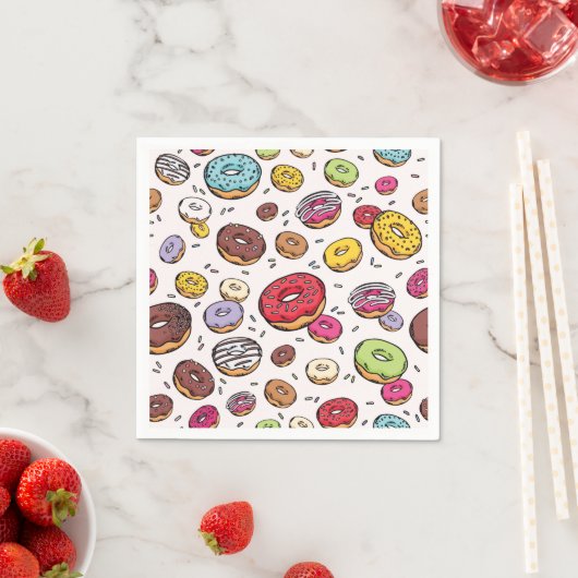 Serviette En Papier Donuts seamless pattern (En situation)