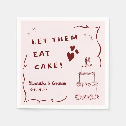 Serviette En Papier Doodart rétro lunaire | MARIAGE (Devant)