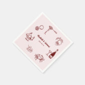 Serviette En Papier Doodart rétro lunaire | Napkins Mariage (Coin)