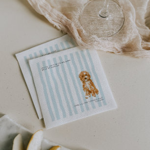 Serviette En Papier Doodle Dog Illustration de chien personnalisée p