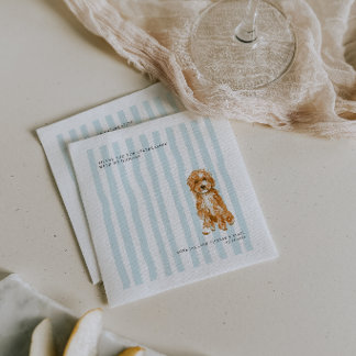Serviette En Papier Doodle Dog | Personalized Pet Illustration Wedding