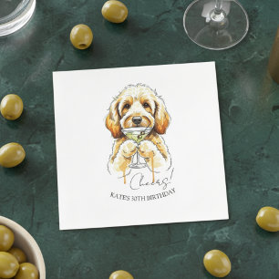 Serviette En Papier Doodle doré Dirty Martini Cocktail