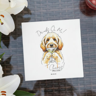 Serviette En Papier Doodle doré Martini Open Bar Cocktail