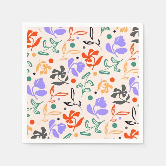Serviette En Papier Doodle Garden (Devant)