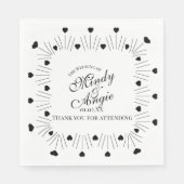 Serviette En Papier Doodle Hearts Frame Script Wedding (Devant)