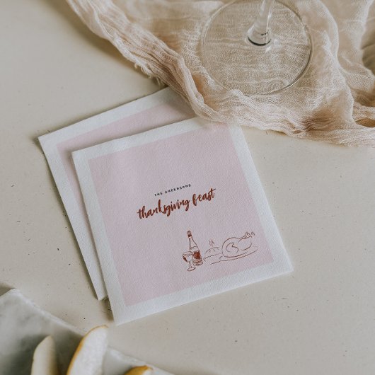 Serviette En Papier Doodle lunaire | Soirée Thanksgiving