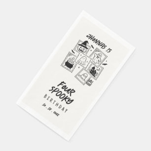 Serviette En Papier Doodle mignon anniversaire Halloween effrayant