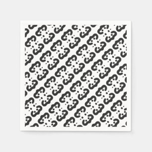 Serviette En Papier Doodle noir et blanc