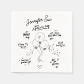 Serviette En Papier Doodle Retro Personnalisé Moderne Balloon Joyeux A (Devant)