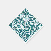 Serviette En Papier Doodle turquoise foncé et blanc (Coin)