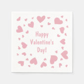 Serviette En Papier Doodled Pink Hearts Saint-Valentin (Devant)
