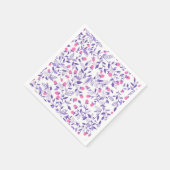 Serviette En Papier Doodles floraux rose et violet (Coin)