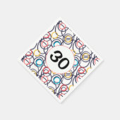 Serviette En Papier Doodles funky de fête du 30e anniversaire (Coin)