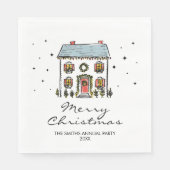 Serviette En Papier Doodles tirés à la main Accueil Fête de Noël (Devant)