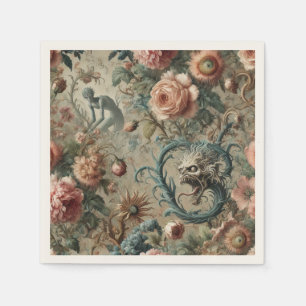 Serviette En Papier Doom habitable - Gothique victorien design floral
