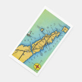 Serviette En Papier Door County Map Guest Towels (Coin)