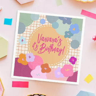 Serviette en papier dopamine anniversaire fleur co