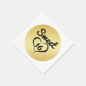 Serviette En Papier Doré Douce 16 Papier Napkin avec coeur (Coin)