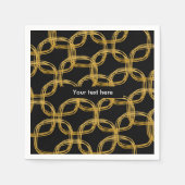 Serviette En Papier Doré Foil Scribble Circle Mariage moderne serviett (Devant)