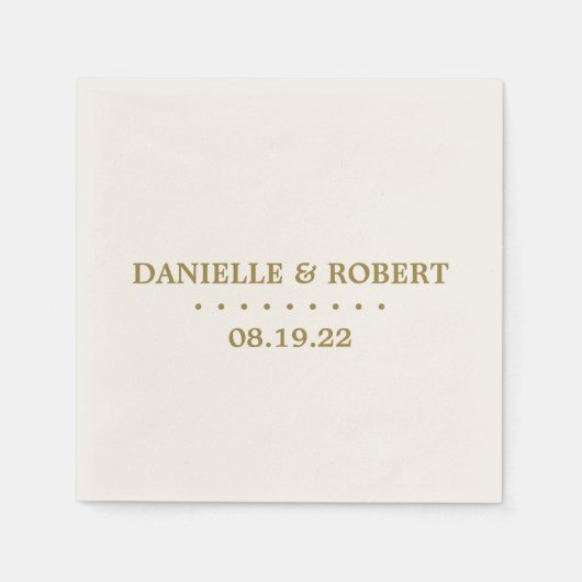 Serviette En Papier Doré | Ivory Custom Wedding Monogram Papier Napkin (Devant)